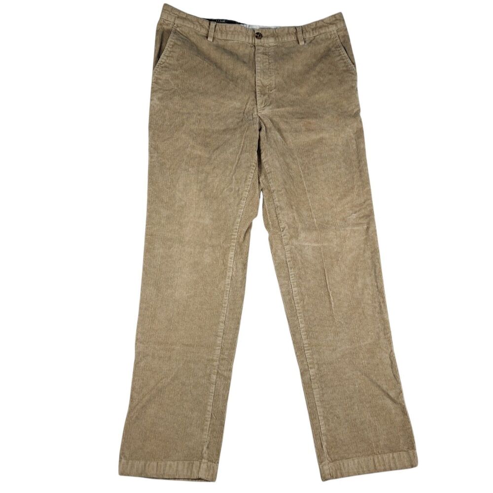 Vintage LL Bean Corduroy Stretch Country Pants Mens 38X34 Tan Classic Fit